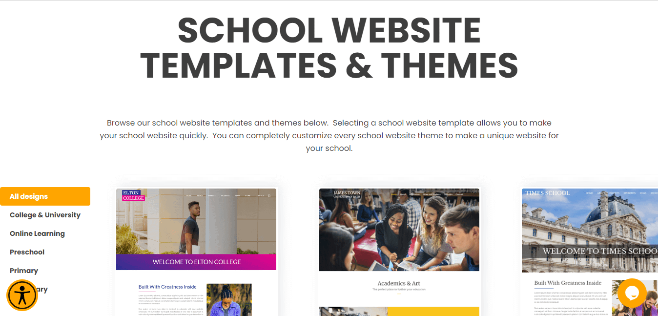 بهترین وب سایت ساز برای معلمان: الگوهای طراحی مدرسه من.