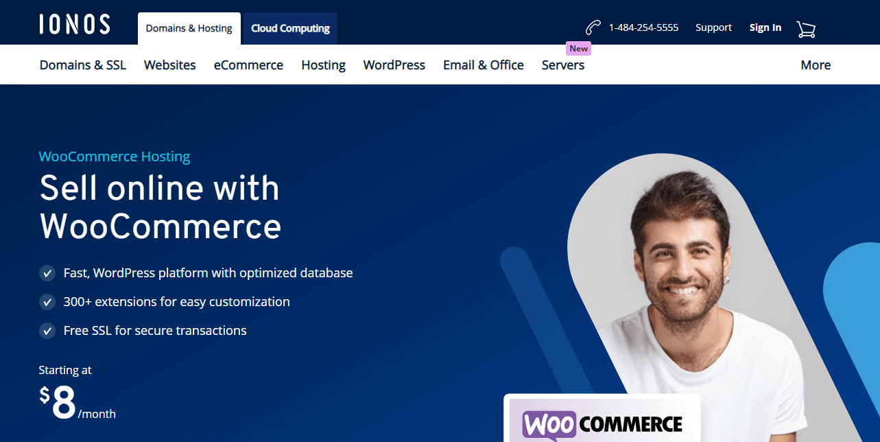 IONOS میزبانی WooCommerce را ارائه می دهد.