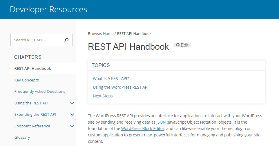 مرجع WordPress REST API.